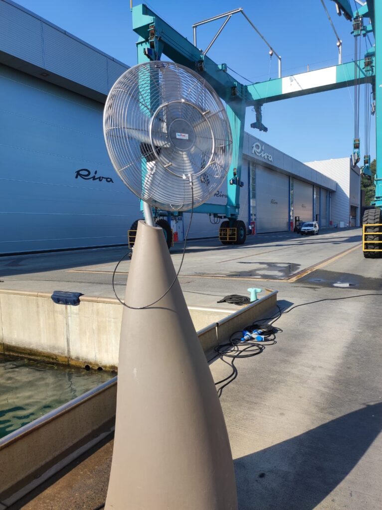 Ventilatore autonomo Rollypack installato per evento nautico