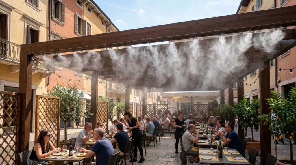 Nebulizzatori adiabatici per bar all'aperto