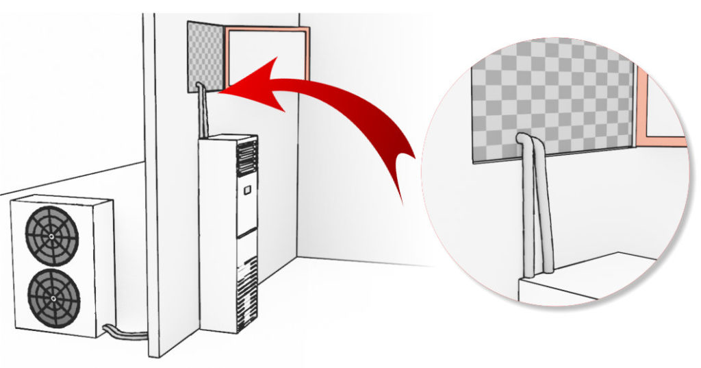 column installation with window transition