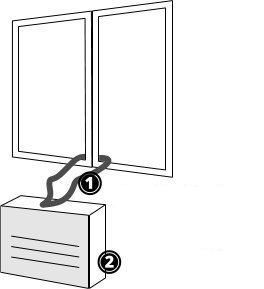 installation of external unit to window using ties